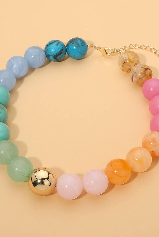 Gum Ball Beaded Necklace-7- Jewelry-Sensibling Corp.-Usher & Co - Women's Boutique Located in Atoka, OK and Durant, OK