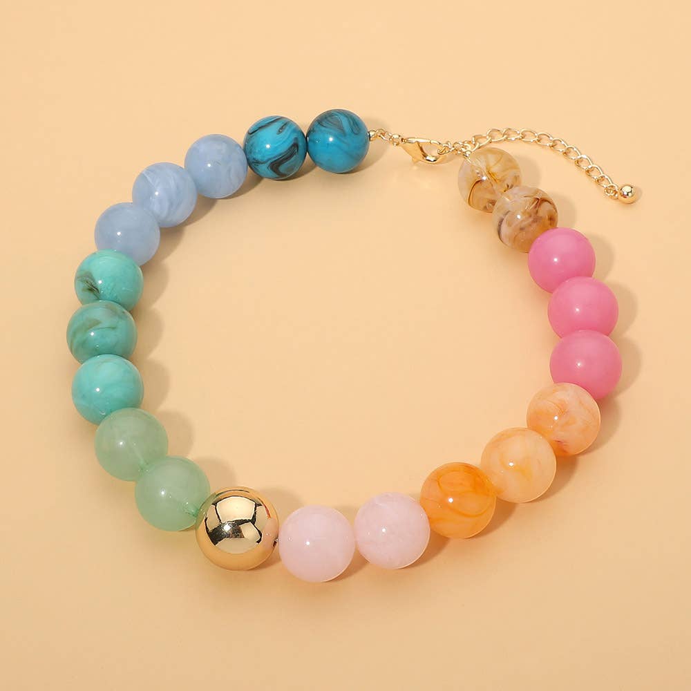 Gum Ball Beaded Necklace-7- Jewelry-Sensibling Corp.-Usher & Co - Women's Boutique Located in Atoka, OK and Durant, OK