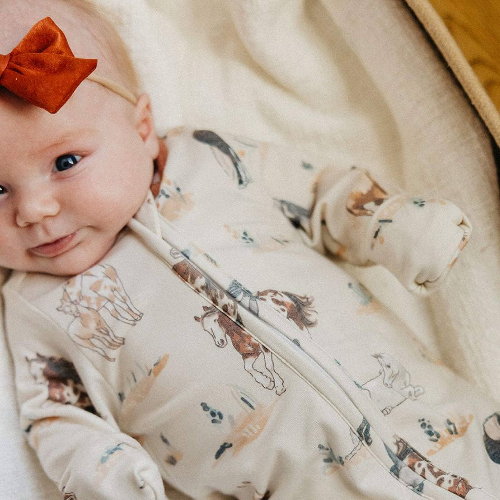 Copper Pearl: Zip-Up Footie Pajama - Montana-12- Baby/Kids/Men-Copper Pearl-Usher & Co - Women's Boutique Located in Atoka, OK and Durant, OK