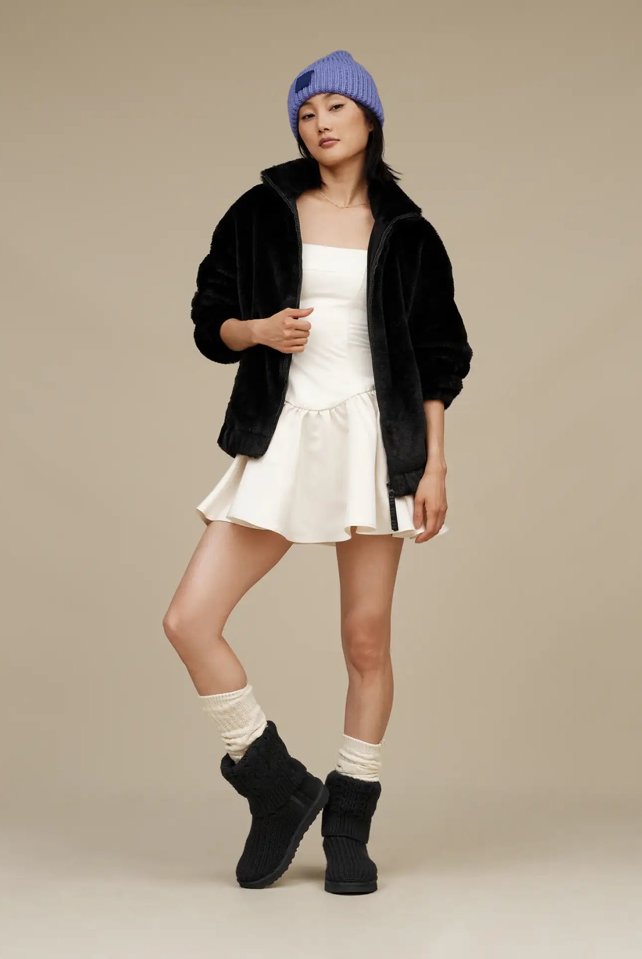 UGG: Tash Faux Fur Jacket-Black-2- Tops Over-UGG-Usher & Co - Women's Boutique Located in Atoka, OK and Durant, OK