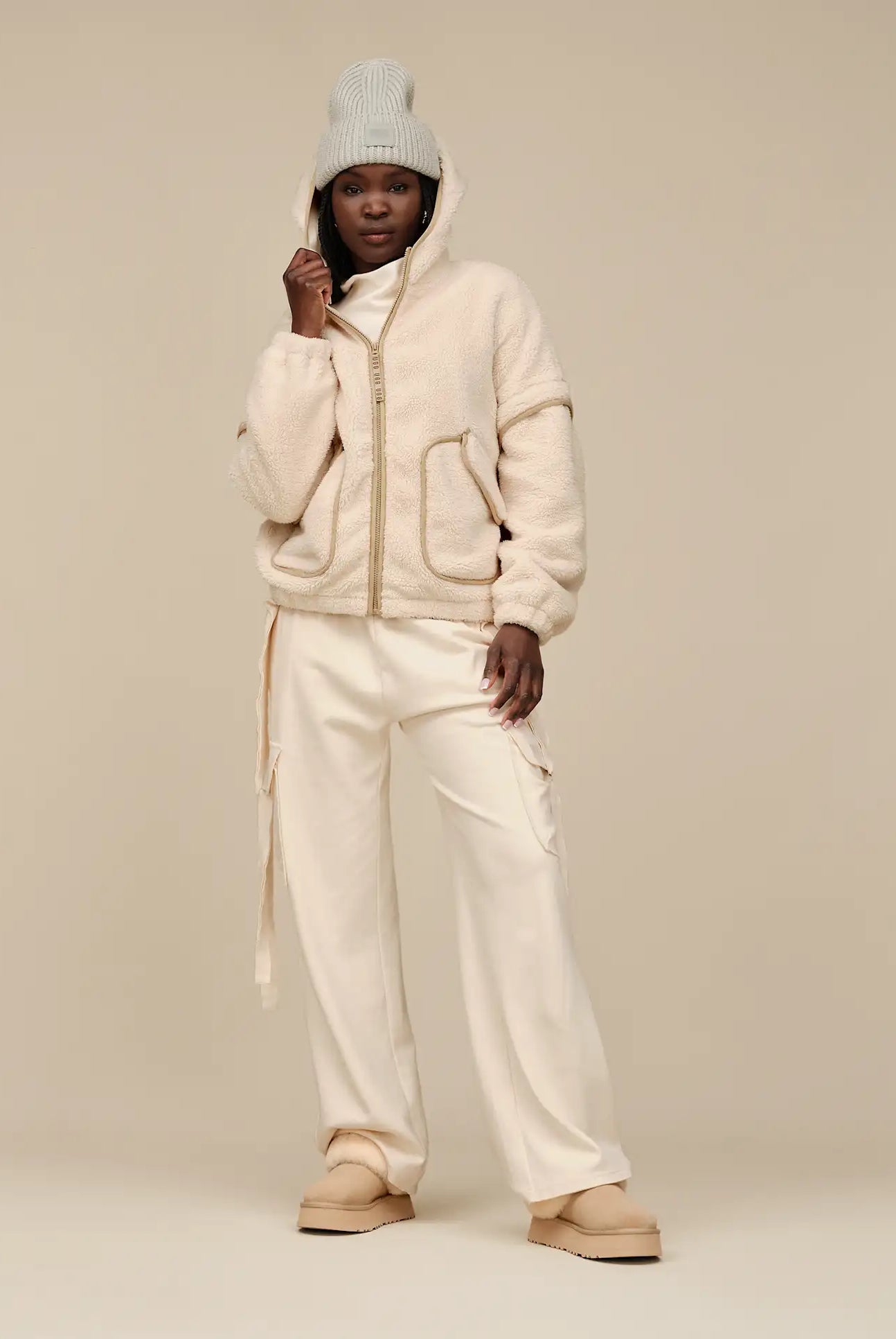 UGG: Mariella Zip Hoodie-Cream-2- Tops Over-UGG-Usher & Co - Women's Boutique Located in Atoka, OK and Durant, OK