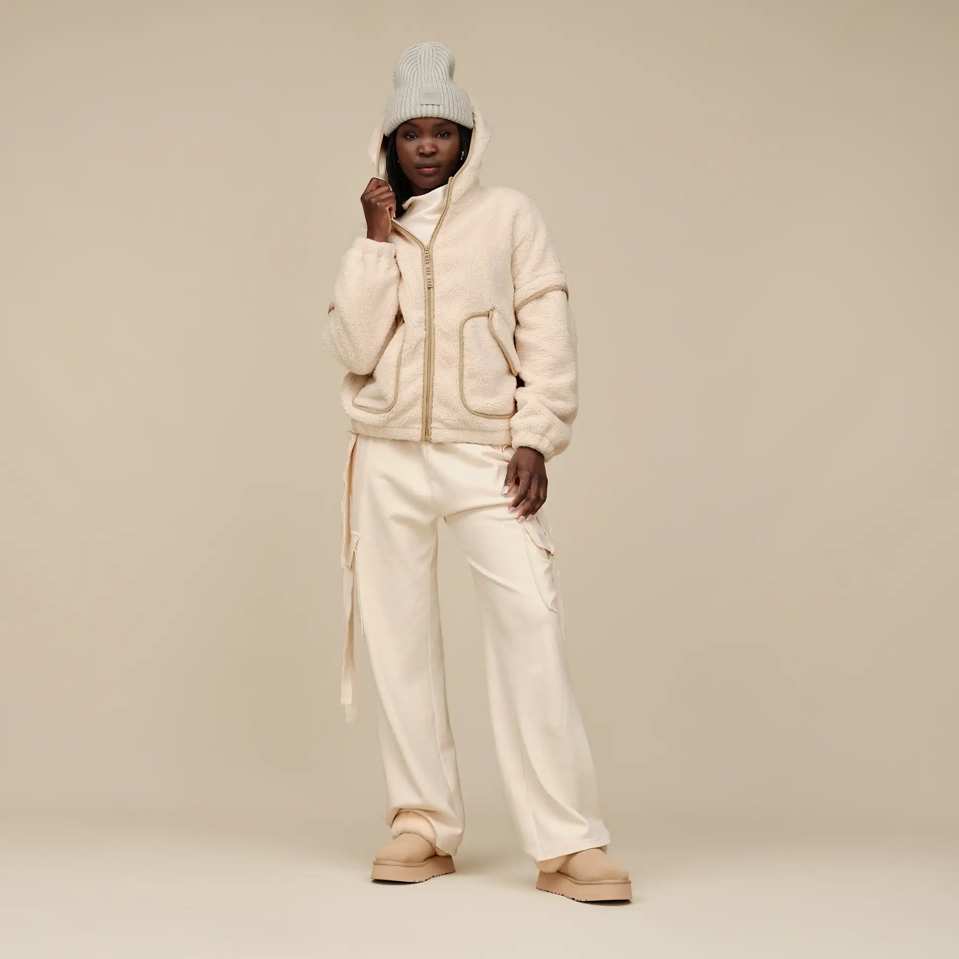 UGG: Mariella Zip Hoodie-Cream-2- Tops Over-UGG-Usher & Co - Women's Boutique Located in Atoka, OK and Durant, OK