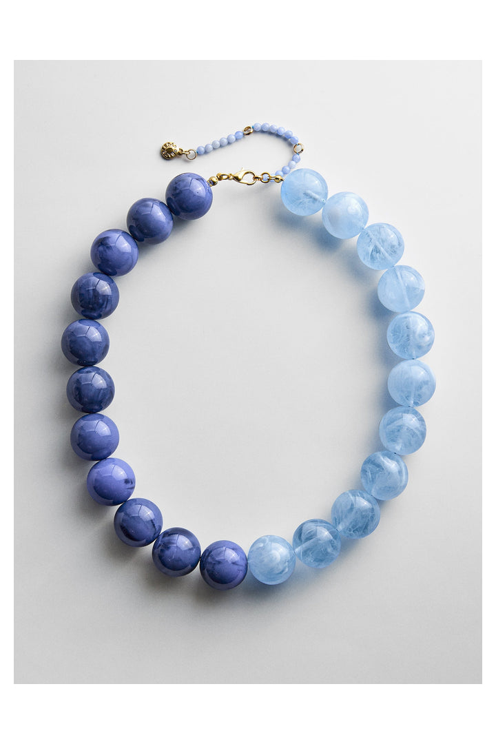 Baublebar: Jane Beaded Necklace - Lapis/Blue Lace Agate-7- Jewelry-Baublebar-Usher & Co - Women's Boutique Located in Atoka, OK and Durant, OK