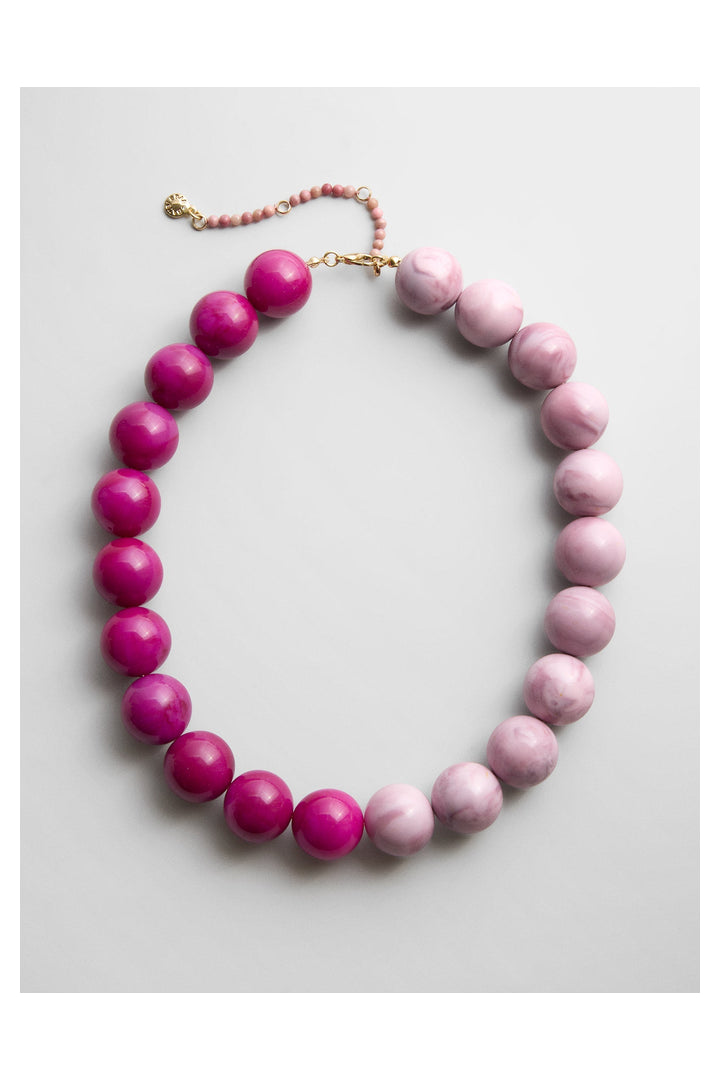 Baublebar: Jane Beaded Necklace - Dark Pink Quartz/Smoky Rose Quartz-7- Jewelry-Baublebar-Usher & Co - Women's Boutique Located in Atoka, OK and Durant, OK