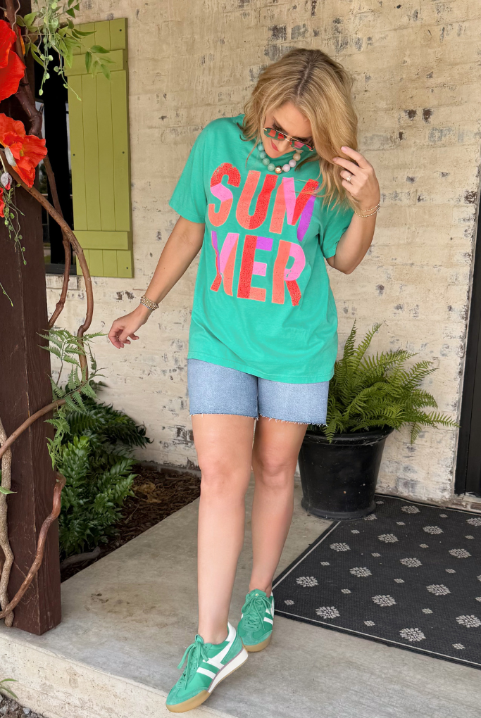 Colorblock Summer Tee-1- Tops-Pierce + Pine-Usher & Co - Women's Boutique Located in Atoka, OK and Durant, OK