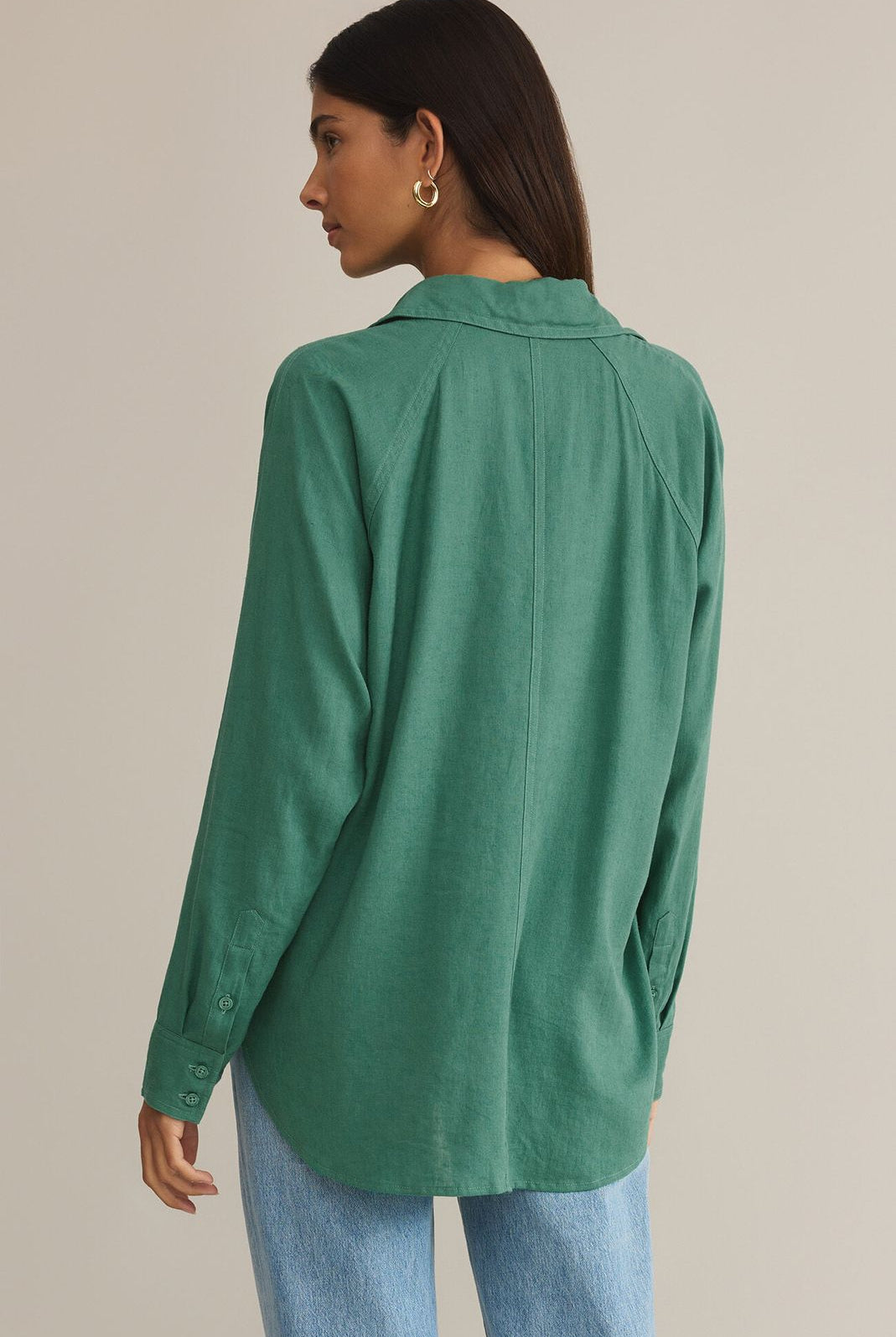 Z SUPPLY: Perfect Linen Top-Botanical Green-1- Tops-Z SUPPLY-Usher & Co - Women's Boutique Located in Atoka, OK and Durant, OK