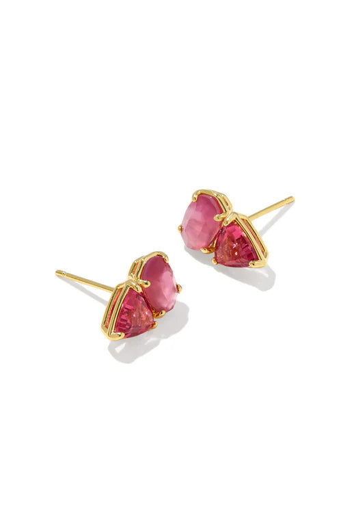 Kendra Scott: Tatum Stud Earrings-Gold Pink Mix-7- Jewelry-KENDRA SCOTT-Usher & Co - Women's Boutique Located in Atoka, OK and Durant, OK