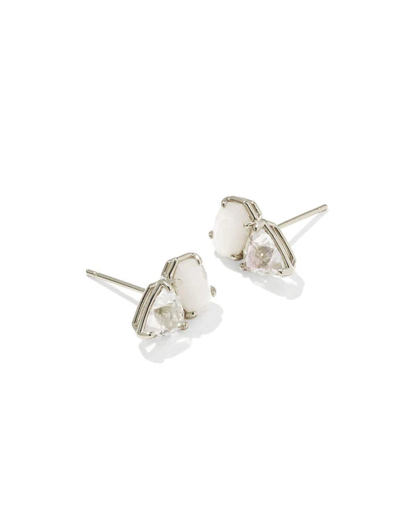 Kendra Scott: Tatum Stud Earrings-Silver Neutral Mix-7- Jewelry-KENDRA SCOTT-Usher & Co - Women's Boutique Located in Atoka, OK and Durant, OK