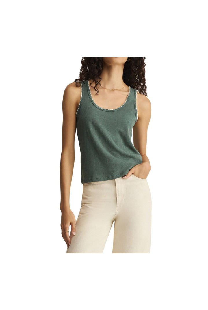 Z Supply: Julian Crochet Tank - Everglade-1- Tops-Z Supply-Usher & Co - Women's Boutique Located in Atoka, OK and Durant, OK