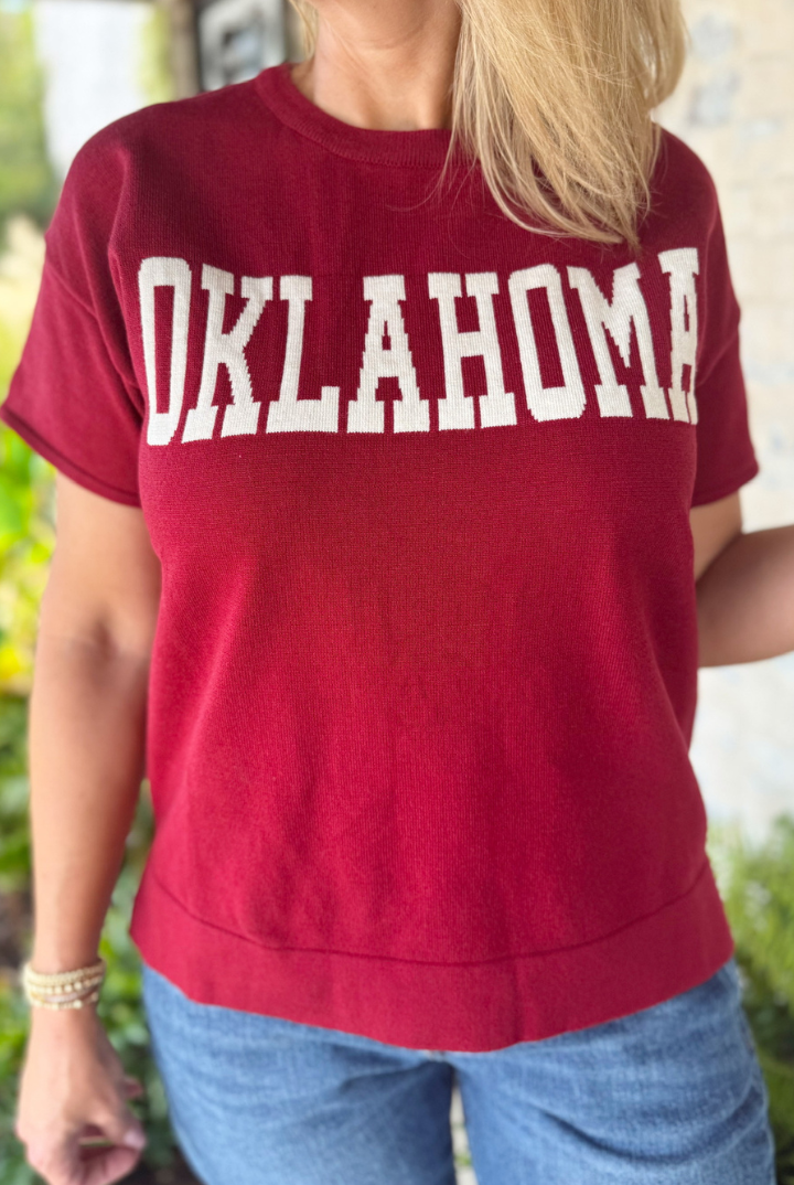Oklahoma Game Day Sweater-1- Tops-Tea n Rose-Usher & Co - Women's Boutique Located in Atoka, OK and Durant, OK