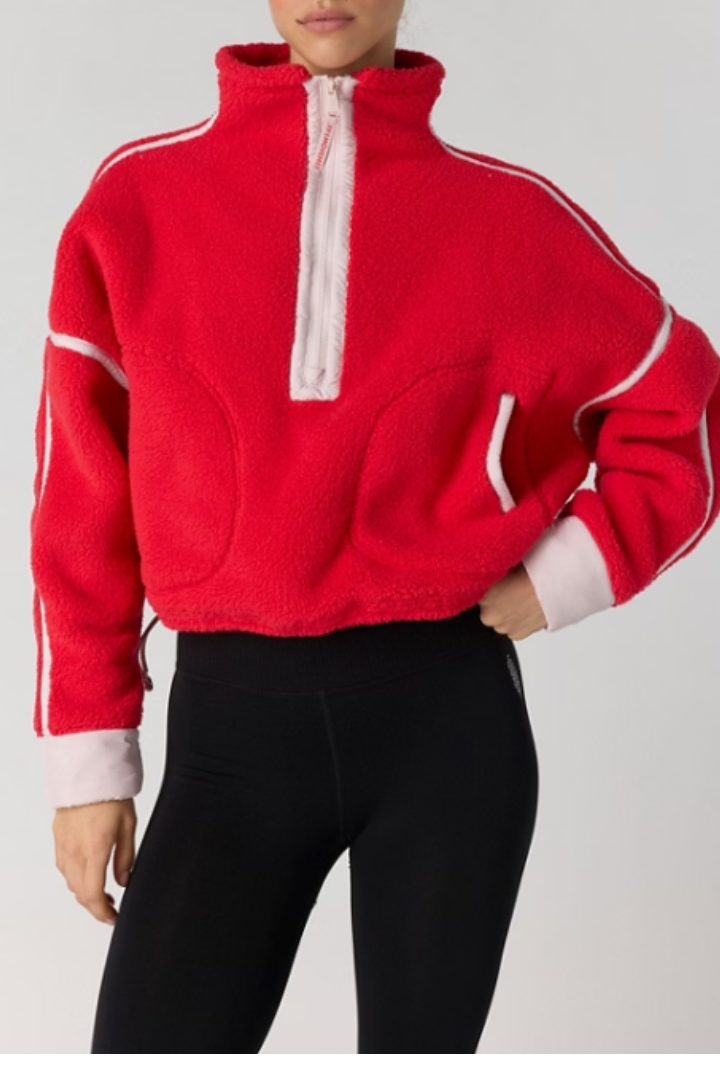 FP Movement: Mountain High 1/2 Zip-Candy Apple W/ Pearl-2- Tops Over-Free People Movement-Usher & Co - Women's Boutique Located in Atoka, OK and Durant, OK