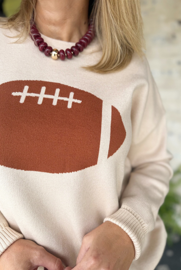 Football Graphic Crewneck Sweater-1- Tops-Tea n Rose-Usher & Co - Women's Boutique Located in Atoka, OK and Durant, OK