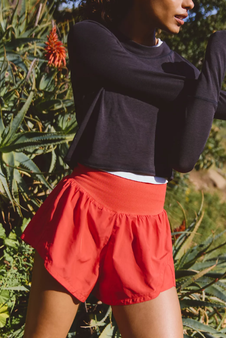 FP Movement: Carpe Diem Shorts-Grapefruit-4- Bottoms-Free People Movement-Usher & Co - Women's Boutique Located in Atoka, OK and Durant, OK
