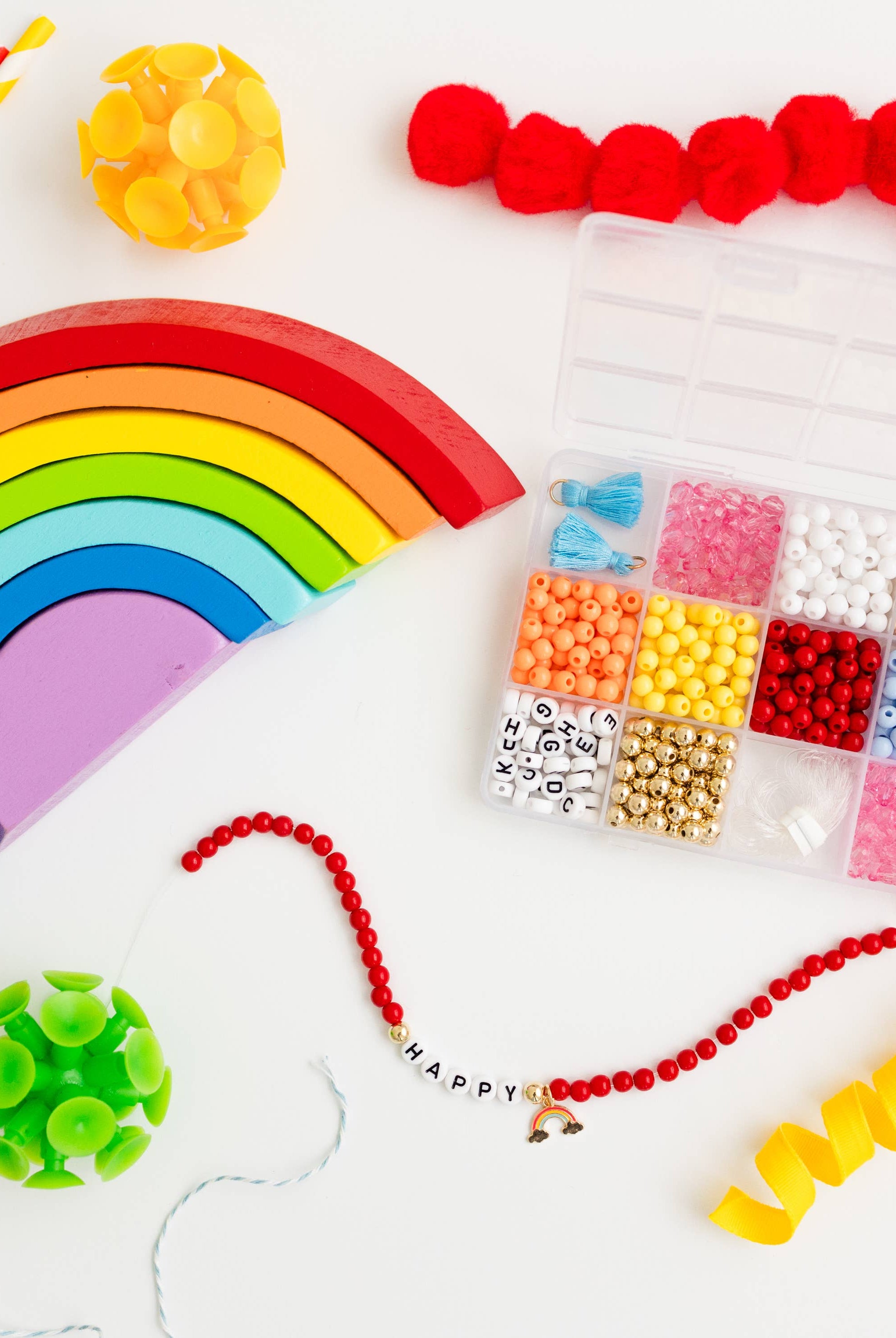 Color My World Rainbow Stretchy Bracelet Kit-11- Gift/Home-Stacked Sweetly-Usher & Co - Women's Boutique Located in Atoka, OK and Durant, OK