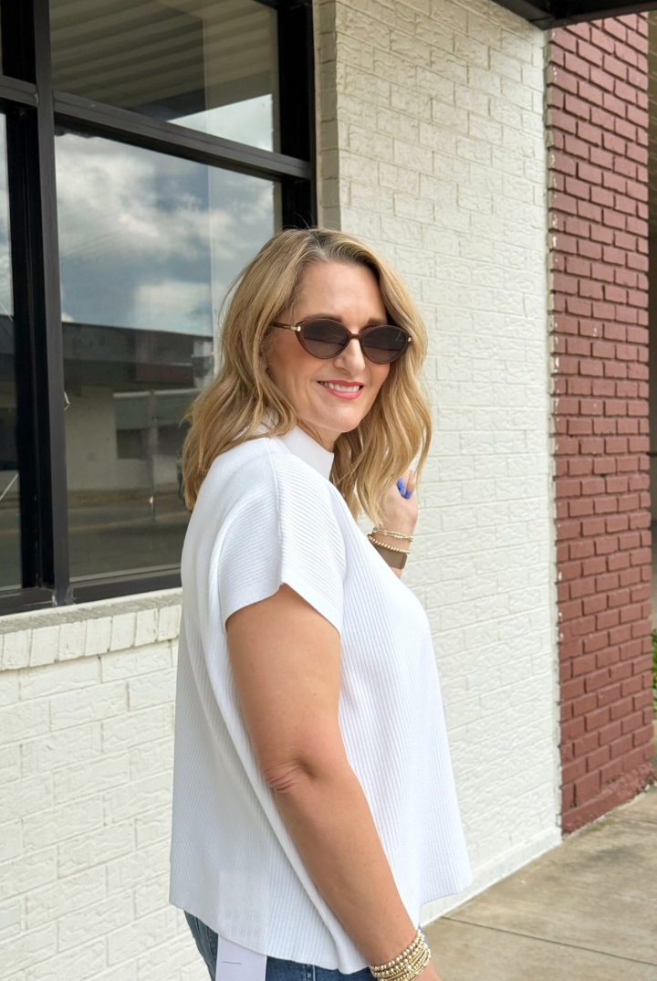 Patricia Mock Neck Knit Top-1- Tops-Zenana-Usher & Co - Women's Boutique Located in Atoka, OK and Durant, OK