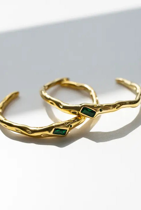 Burke Crystal Cuff Bracelet-Green-7- Jewelry-Beljoy-Usher & Co - Women's Boutique Located in Atoka, OK and Durant, OK