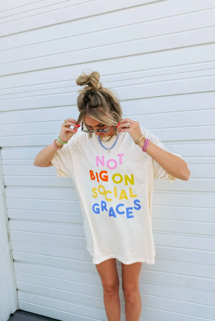 Social Graces Tee-1- Tops-Etta + East-Usher & Co - Women's Boutique Located in Atoka, OK and Durant, OK