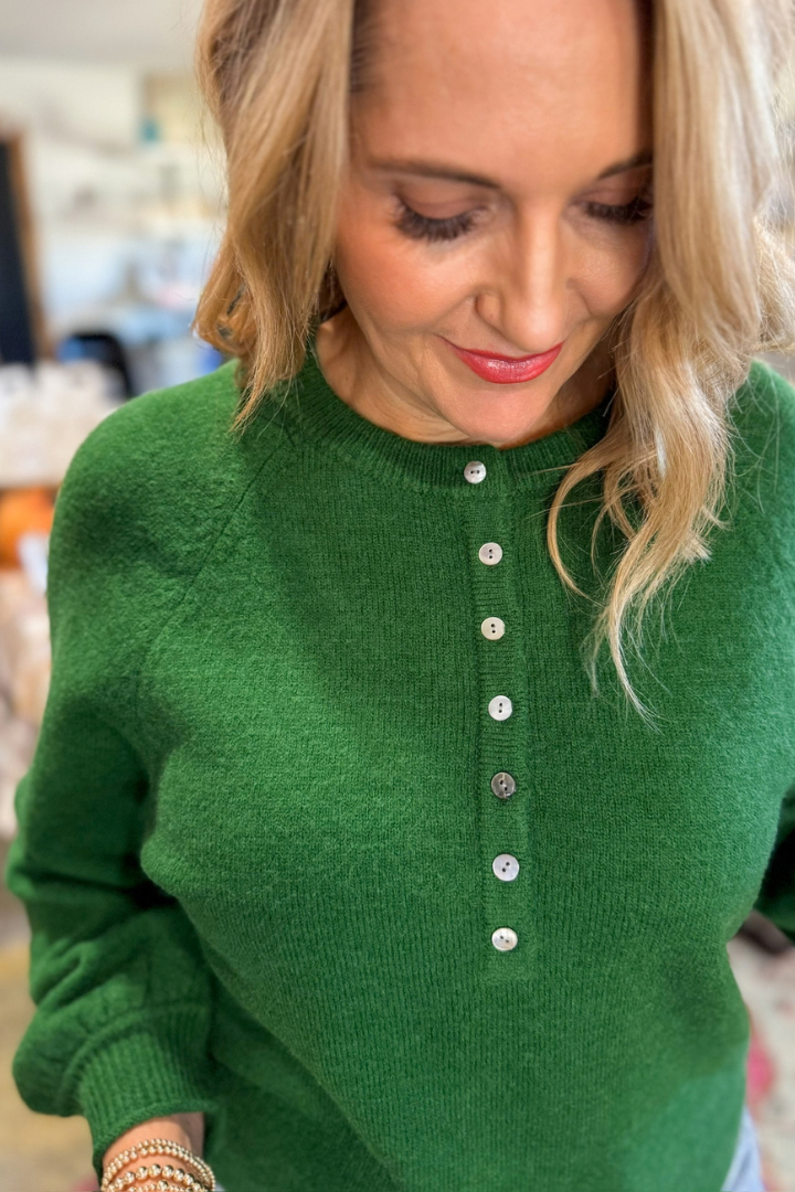 Green With Envy Sweater-1- Tops-ENTRO-Usher & Co - Women's Boutique Located in Atoka, OK and Durant, OK
