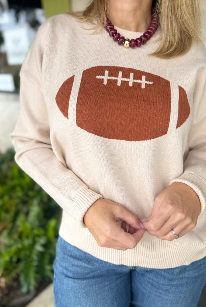 Football Graphic Crewneck Sweater-1- Tops-Tea n Rose-Usher & Co - Women's Boutique Located in Atoka, OK and Durant, OK