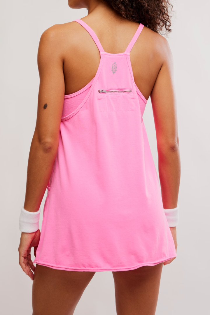 Free People Movement: Hot Shot Mini Dress - Hot Pink-6- Dress/Romp/Jump-Free People Movement-Usher & Co - Women's Boutique Located in Atoka, OK and Durant, OK