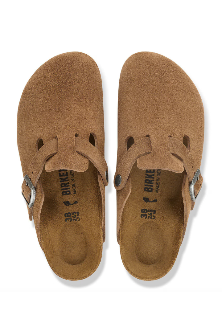 Birkenstock: Boston-Dark Tea Suede-9- Shoes-BIRKENSTOCK-Usher & Co - Women's Boutique Located in Atoka, OK and Durant, OK