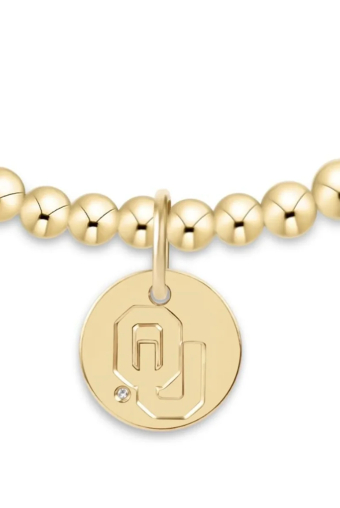 enewton: eCollegiate Classic Gold 3mm Bracelet - Oklahoma Disc-7- Jewelry-Enewton-Usher & Co - Women's Boutique Located in Atoka, OK and Durant, OK