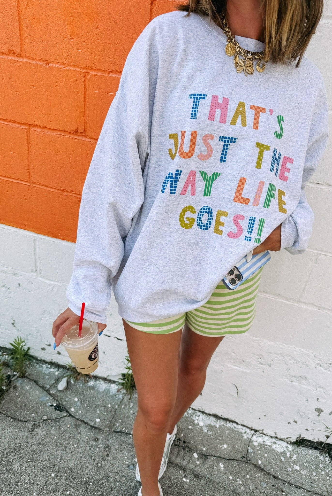 The Way Life Goes Sweatshirt-1- Tops-ETTA & EAST-Usher & Co - Women's Boutique Located in Atoka, OK and Durant, OK