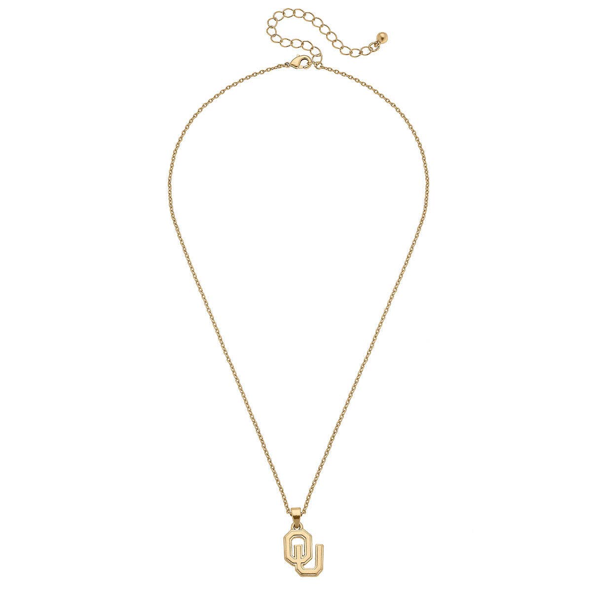 Oklahoma Sooners 24K Gold Plated Pendant Necklace-7- Jewelry-Canvas Style-Usher & Co - Women's Boutique Located in Atoka, OK and Durant, OK