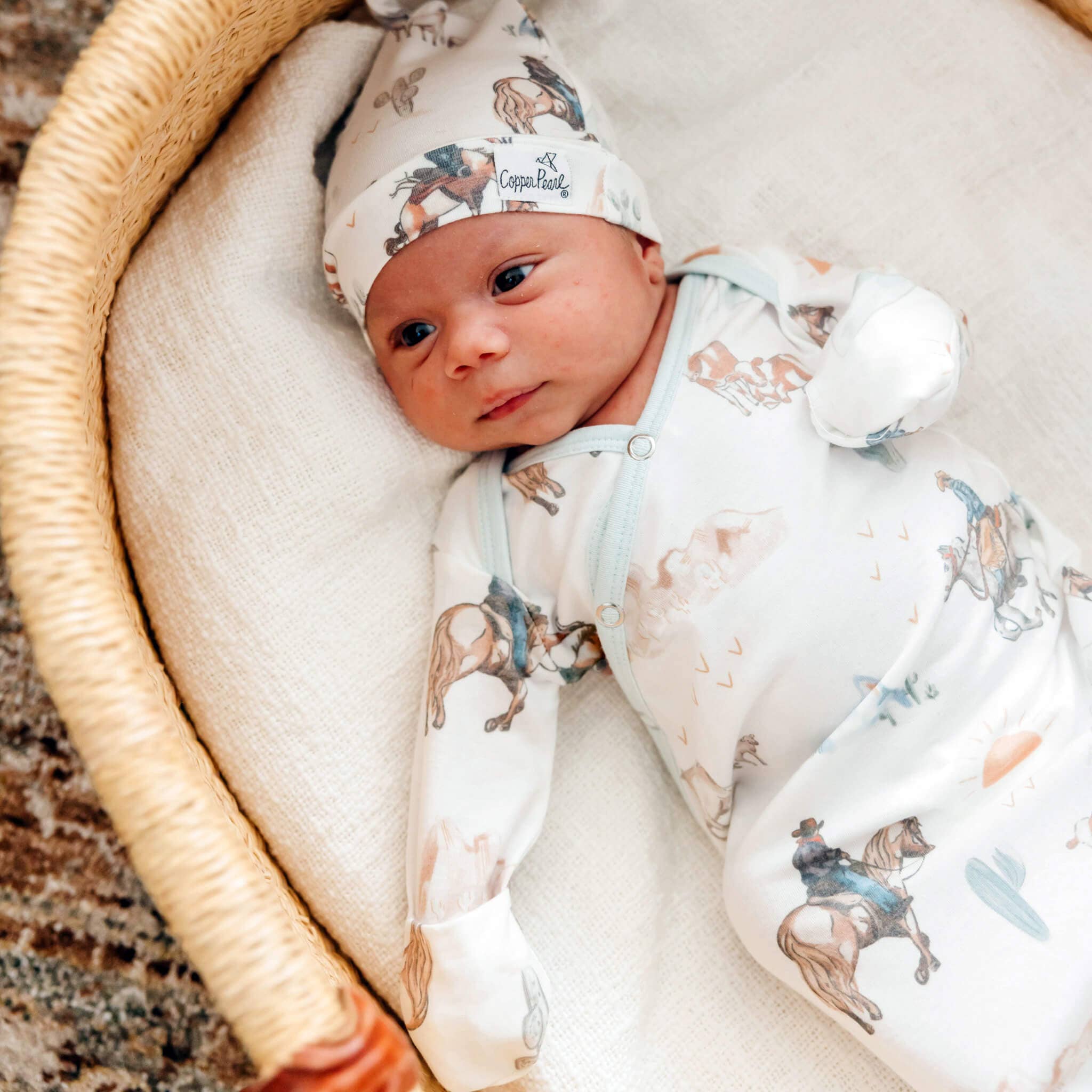 Copper Pearl: Newborn Knotted Gown - Boone-12- Baby/Kids/Men-Copper Pearl-Usher & Co - Women's Boutique Located in Atoka, OK and Durant, OK