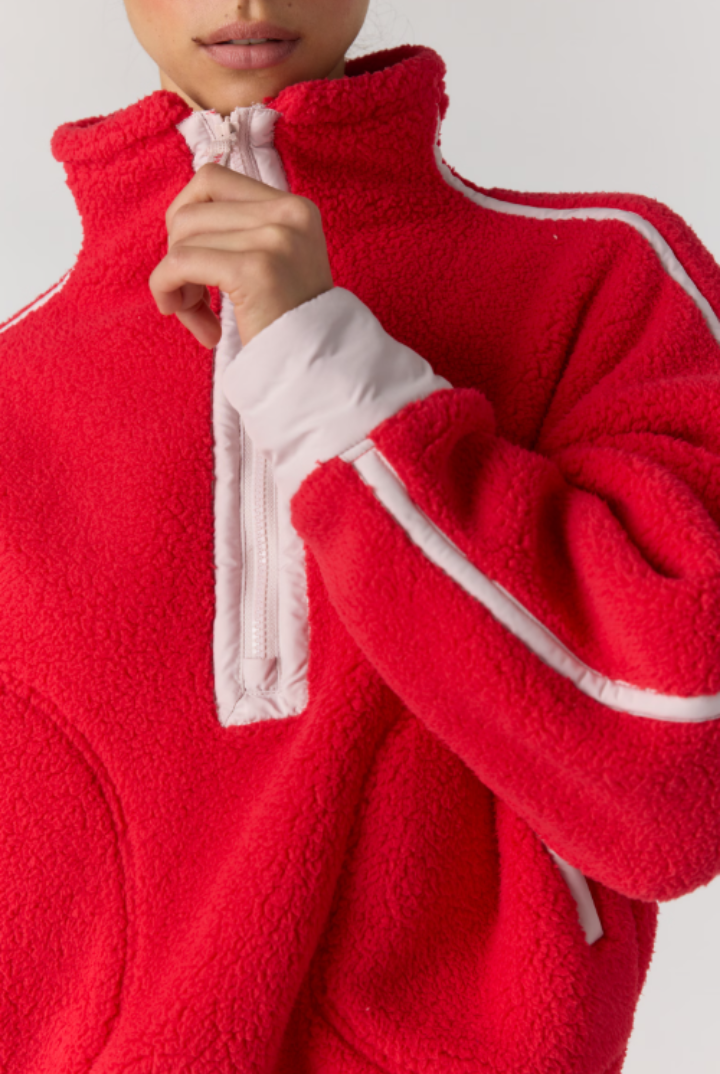 FP Movement: Mountain High 1/2 Zip-Candy Apple W/ Pearl-2- Tops Over-Free People Movement-Usher & Co - Women's Boutique Located in Atoka, OK and Durant, OK