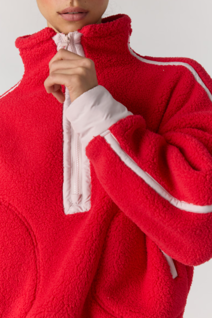 FP Movement: Mountain High 1/2 Zip-Candy Apple W/ Pearl-2- Tops Over-Free People Movement-Usher & Co - Women's Boutique Located in Atoka, OK and Durant, OK
