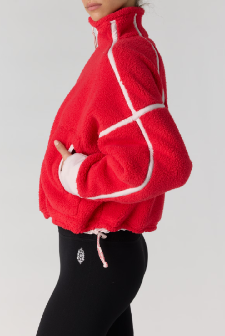 FP Movement: Mountain High 1/2 Zip-Candy Apple W/ Pearl-2- Tops Over-Free People Movement-Usher & Co - Women's Boutique Located in Atoka, OK and Durant, OK