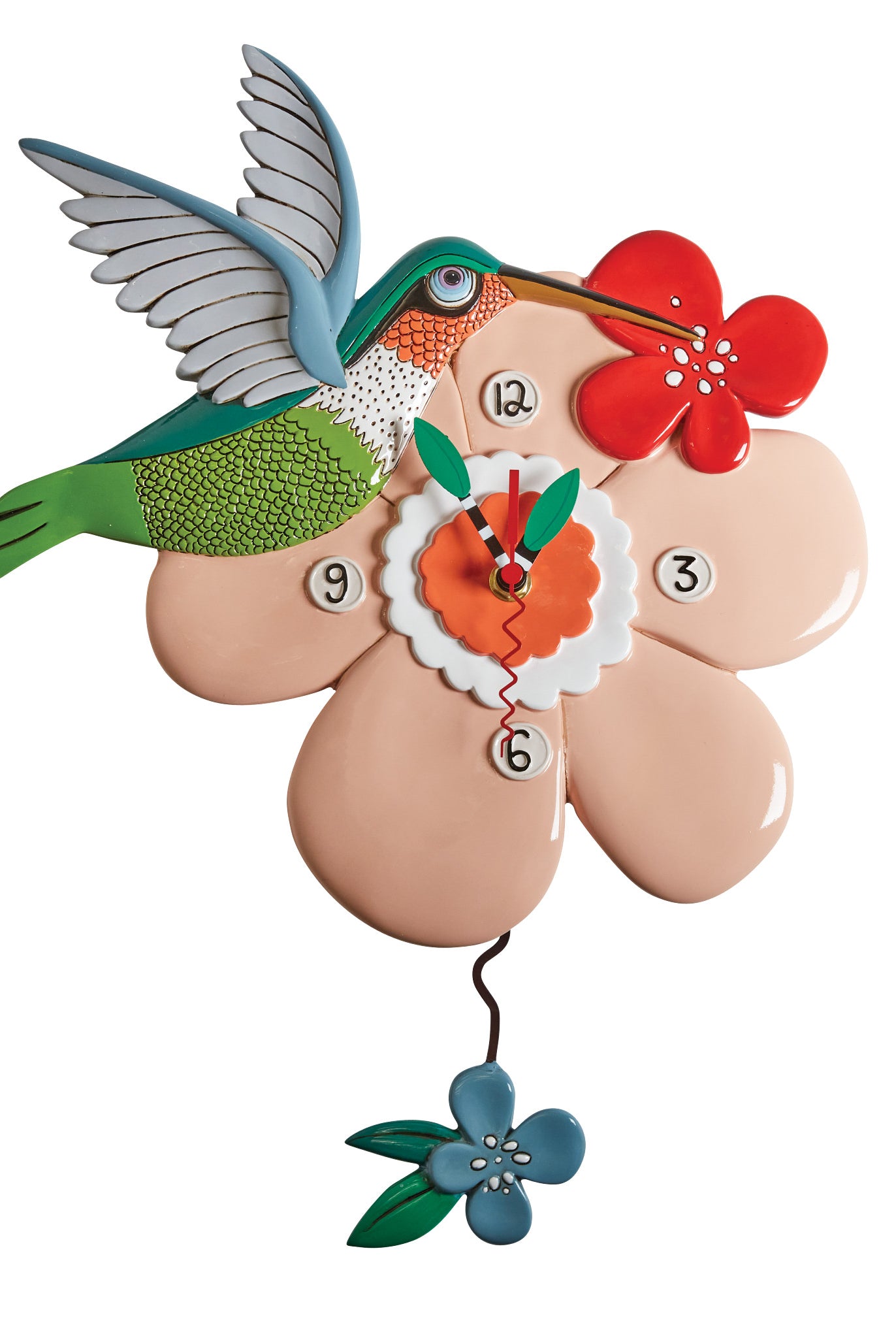 ALLEND: Hummingbird Clock-11- Gift/Home-Enesco-Usher & Co - Women's Boutique Located in Atoka, OK and Durant, OK