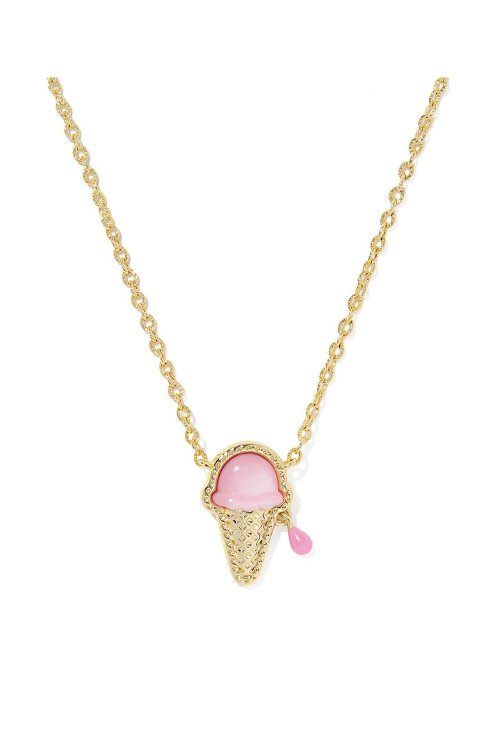 Kendra Scott: Ice Cream Necklace - Gold Pastel Pink Mother of Pearl-7- Jewelry-Kendra Scott-Usher & Co - Women's Boutique Located in Atoka, OK and Durant, OK
