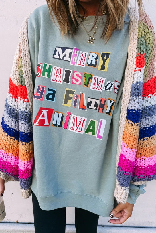 Filthy Animal Sweatshirt-1- Tops-Etta + East-Usher & Co - Women's Boutique Located in Atoka, OK and Durant, OK