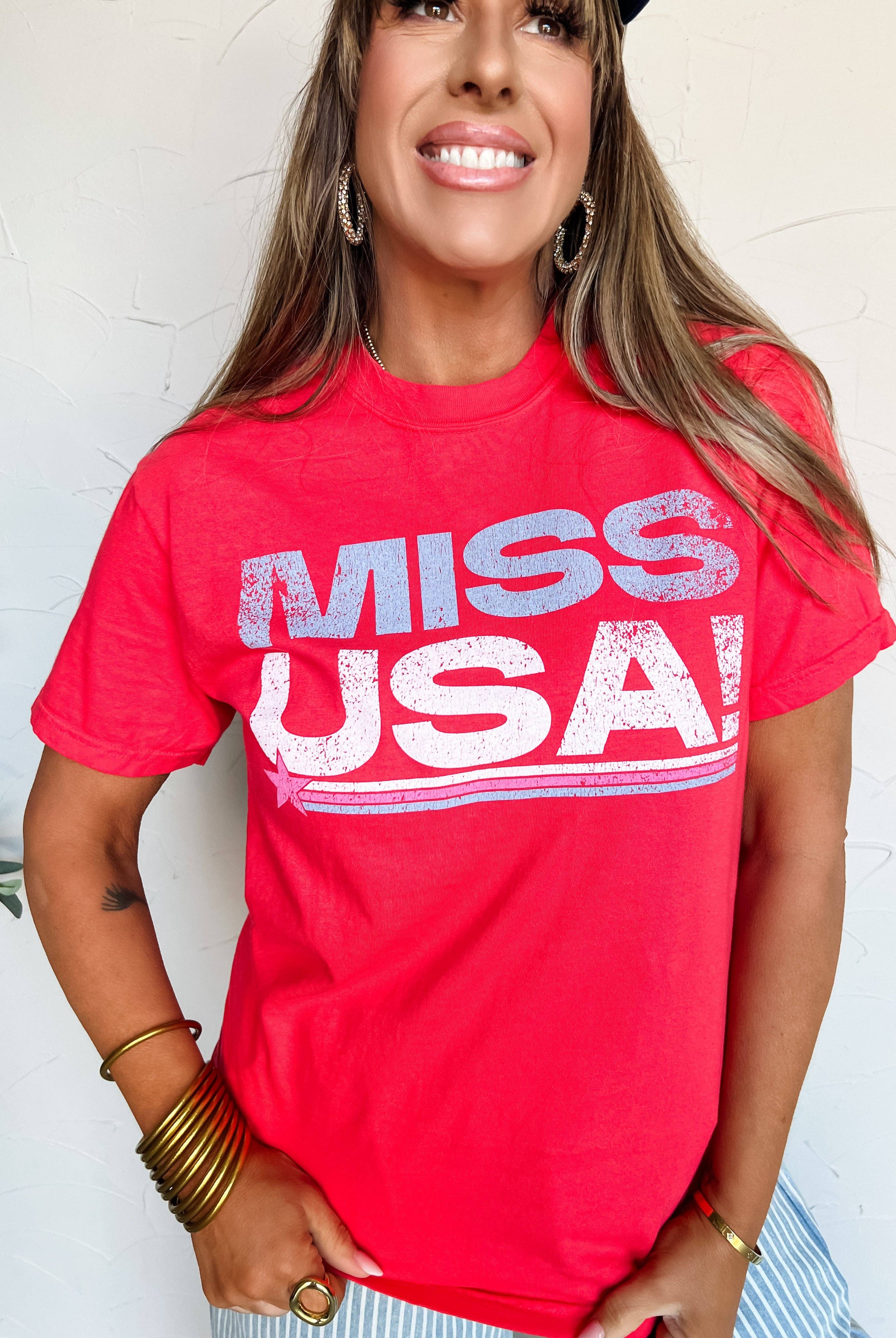 Miss USA Tee-1- Tops-Pierce + Pine-Usher & Co - Women's Boutique Located in Atoka, OK and Durant, OK