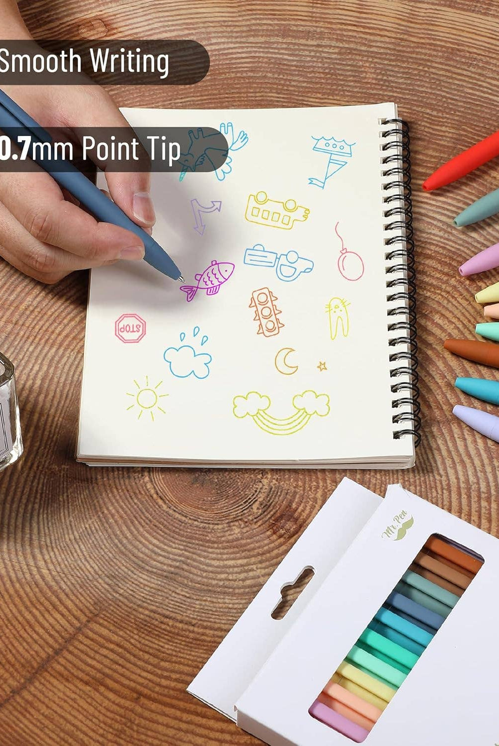 Cute 12-Pack Retractable Gel Pens with Colored Ink-11- Gift/Home-Mr. Pen-Usher & Co - Women's Boutique Located in Atoka, OK and Durant, OK