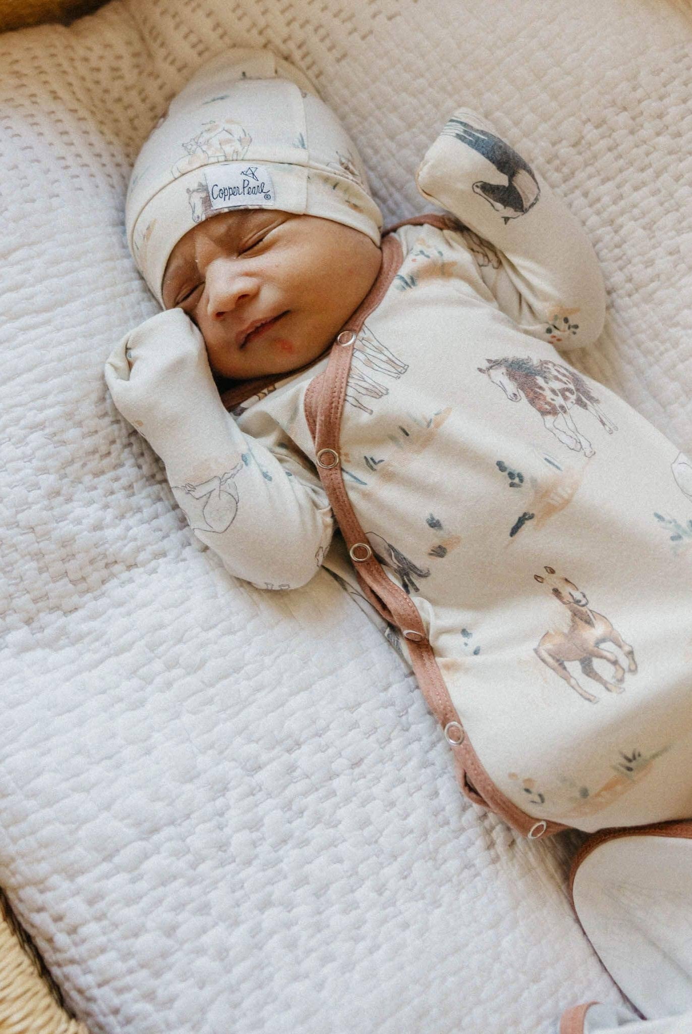 Copper Pearl: Newborn Knotted Gown - Montana-12- Baby/Kids/Men-Copper Pearl-Usher & Co - Women's Boutique Located in Atoka, OK and Durant, OK