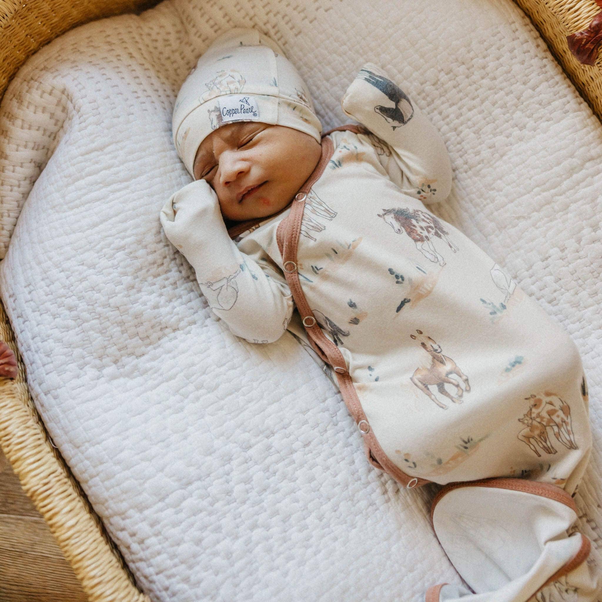 Copper Pearl: Newborn Knotted Gown - Montana-12- Baby/Kids/Men-Copper Pearl-Usher & Co - Women's Boutique Located in Atoka, OK and Durant, OK