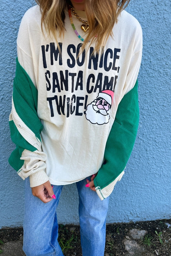 Santa Came Twice T-Shirt-1- Tops-Etta + East-Usher & Co - Women's Boutique Located in Atoka, OK and Durant, OK