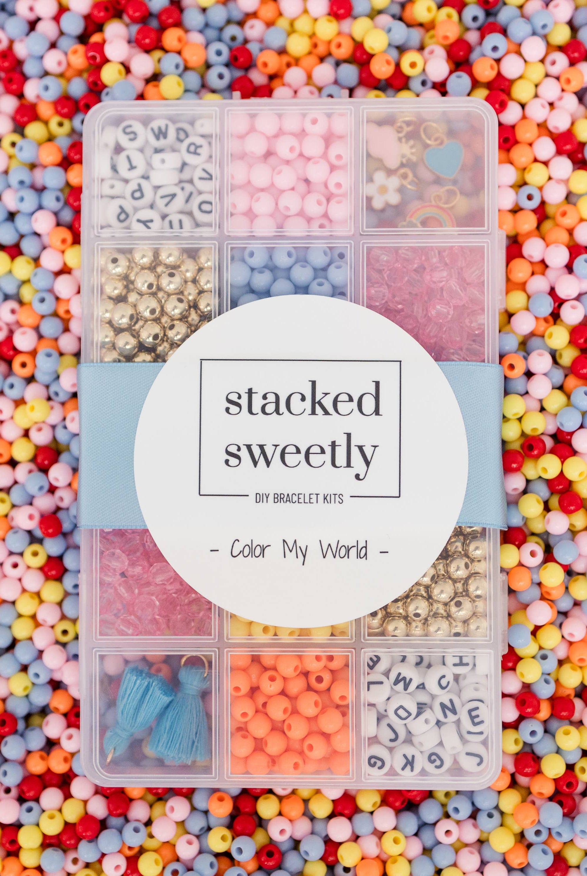 Color My World Rainbow Stretchy Bracelet Kit-11- Gift/Home-Stacked Sweetly-Usher & Co - Women's Boutique Located in Atoka, OK and Durant, OK