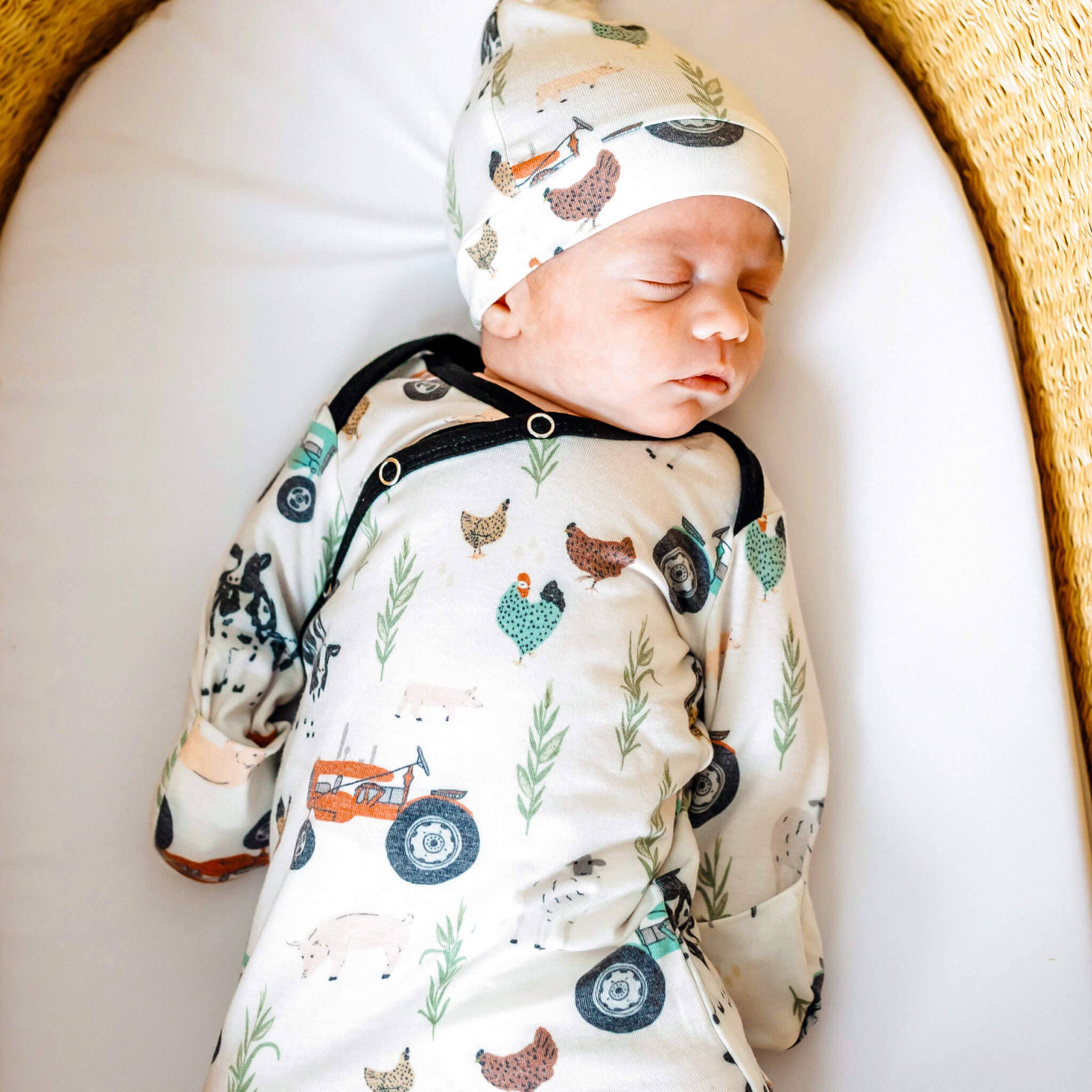 Copper Pearl: Newborn Knotted Gown - Jo-12- Baby/Kids/Men-Copper Pearl-Usher & Co - Women's Boutique Located in Atoka, OK and Durant, OK