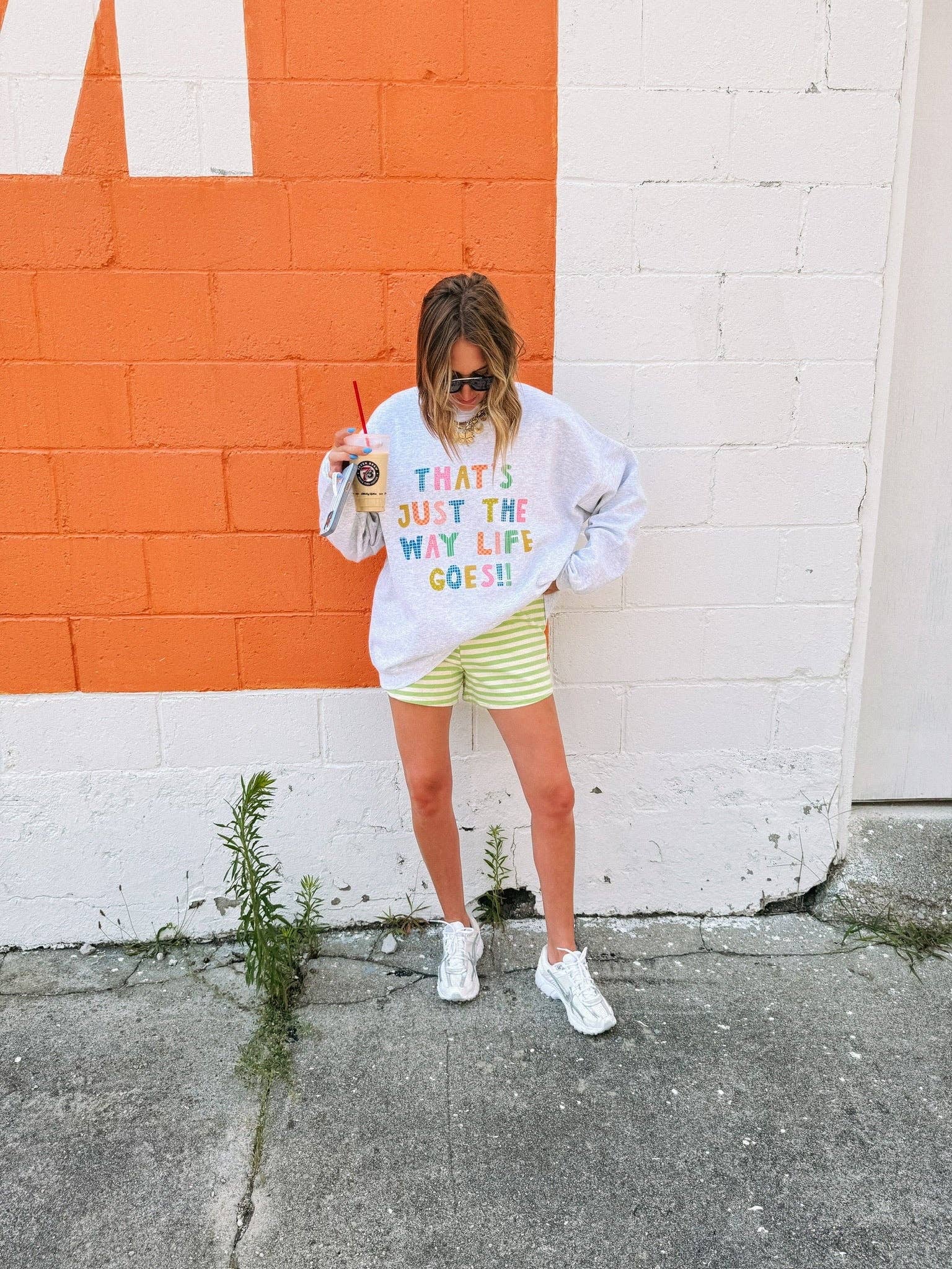 The Way Life Goes Sweatshirt-1- Tops-ETTA & EAST-Usher & Co - Women's Boutique Located in Atoka, OK and Durant, OK