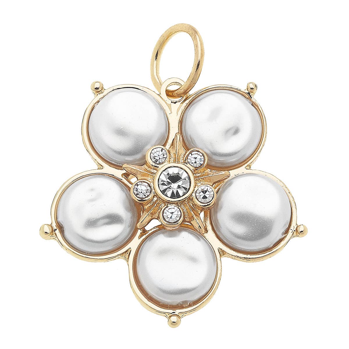 Coin Pearl Flower Charm in Ivory-7- Jewelry-Canvas Style-Usher & Co - Women's Boutique Located in Atoka, OK and Durant, OK