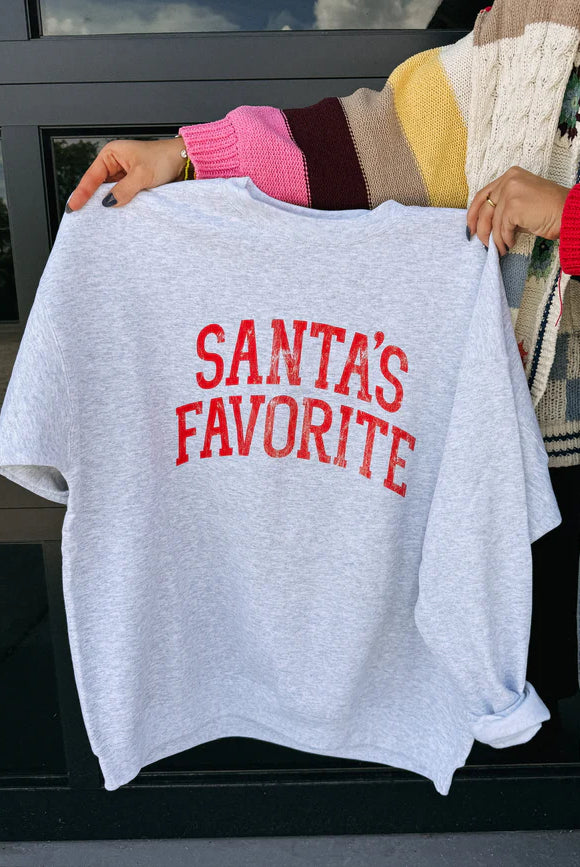 Santa's Favorite Sweatshirt-1- Tops-Etta + East-Usher & Co - Women's Boutique Located in Atoka, OK and Durant, OK