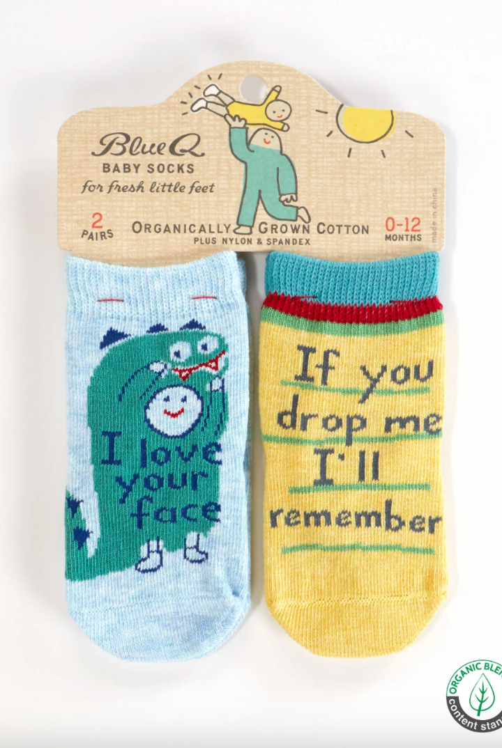Funny Baby Socks-12- Baby/Kids/Men-Blue Q-Usher & Co - Women's Boutique Located in Atoka, OK and Durant, OK