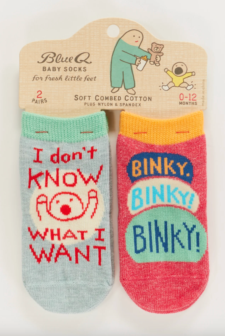Funny Baby Socks-12- Baby/Kids/Men-Blue Q-Usher & Co - Women's Boutique Located in Atoka, OK and Durant, OK