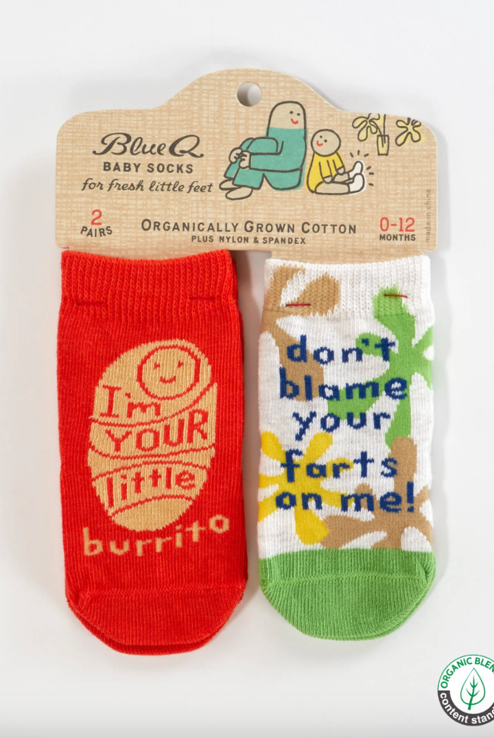 Funny Baby Socks-12- Baby/Kids/Men-Blue Q-Usher & Co - Women's Boutique Located in Atoka, OK and Durant, OK
