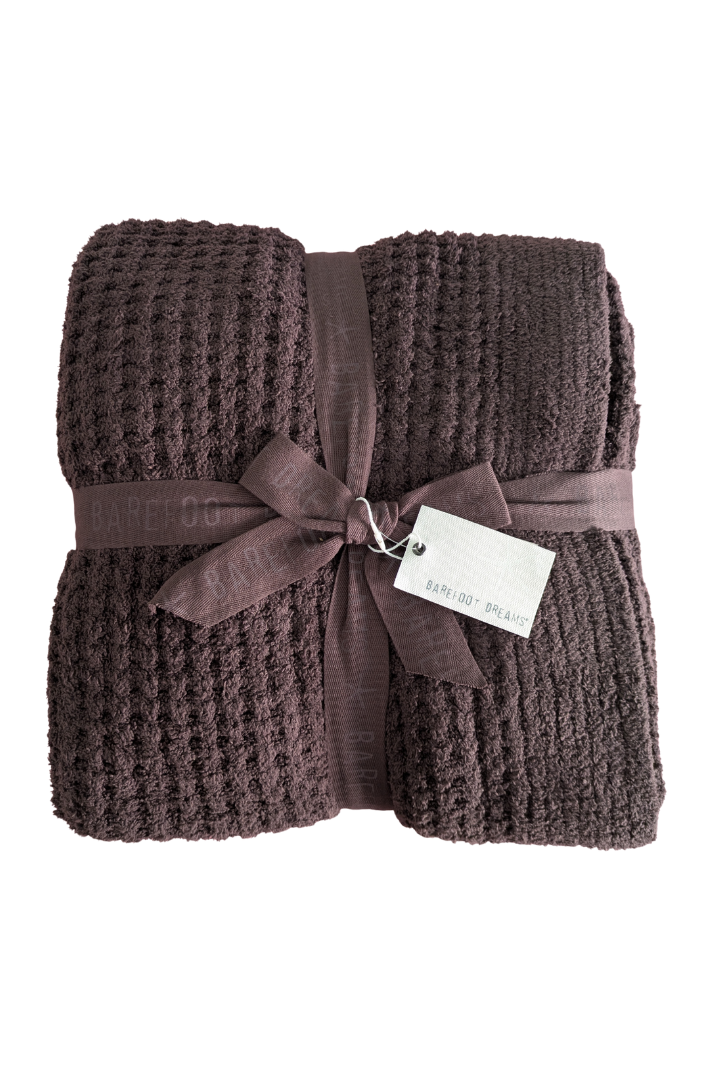 Barefoot Dreams: Cozy Chic Waffle Throw-Umber-11- Gift/Home-Barefoot Dreams-Usher & Co - Women's Boutique Located in Atoka, OK and Durant, OK
