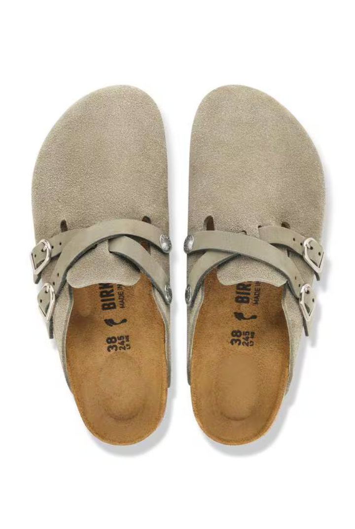 Birkenstock: Blair Suede-Taupe-9- Shoes-BIRKENSTOCK-Usher & Co - Women's Boutique Located in Atoka, OK and Durant, OK